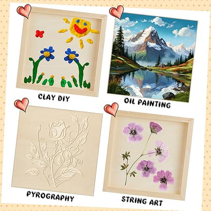 Barydat 24 Pcs Wood Panels for Painting 8'' x 8'' Unfinished Wood Canvas Board Artist Wall 0.79'' Deep Wooden Cradled Panels for DIY Crafts, Easel Display, Painting Pouring Arts Use with Oils, Acrylic - size: 8" X 8"