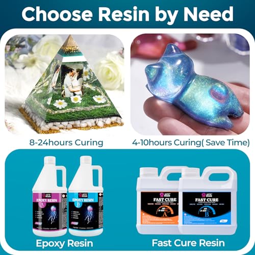LET'S RESIN Fast Cure Epoxy Resin,Demold in 4 Hours,72OZ Upgrade Quick Drying & Crystal Clear Resin,Bubble Free Epoxy Kit for Craft,Art, Craft Supplies with Dye, Cup,Stir Stick - size: Large
