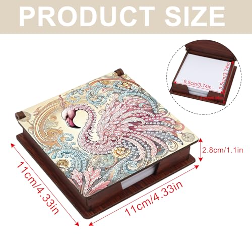 Diamond Painting Kit memo Box, Diamonds Art DIY Flamingo Patterns Sticky Note Box Special Shape Drill, with 160 Sticky Note, Ideal for Home Office Supplies, Handicrafts, Holiday Gifts - color: Flamingo