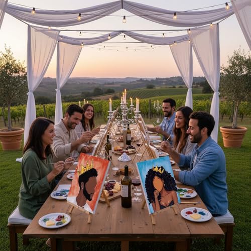 Sherr 24 Pcs Pre Drawn Canvas for Painting Adult Pre Printed Canvas Bulk Sip and Paint Kit Stretched Panels Paint Set for Theme Valentine Painting Night Party Favor(Couple,8 x 10 Inch) - size: 8 x 10 Inch, style: Couple