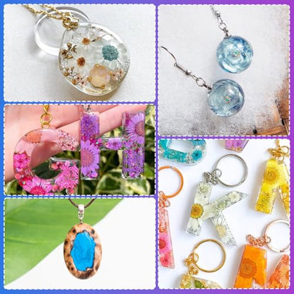 SolaraGlaze UV Resin Jewelry Making Kit with UV Lamp and Casting Tools 360g Crystal Clear&Low Odor DIY Jewelry Making Resin Kits, Resin Starter Kit for Keychain, Hair Clip and Earring