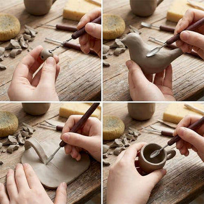 11 Pcs Double-Sided Polymer Carving Tool Kit Clay Tools Sculpting Polymer Modeling Clays Cutters Sculpture Set for Carving Ceramics Air Dry Polymers Clays