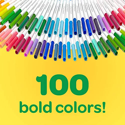 Crayola Super Tips Marker Set (100ct), Fine Point Washable Markers, Teacher Must Haves, Back to School Supplies for Kids & Adults, Art Supplies, Ages 3+ - size: 1 Count (Pack of 1)