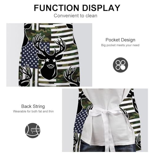 Cooking Apron for Adults with Pockets, Waterproof Oil Resistant Bib for Kitchen Restaurant BBQ Baking - color: Style (321)
