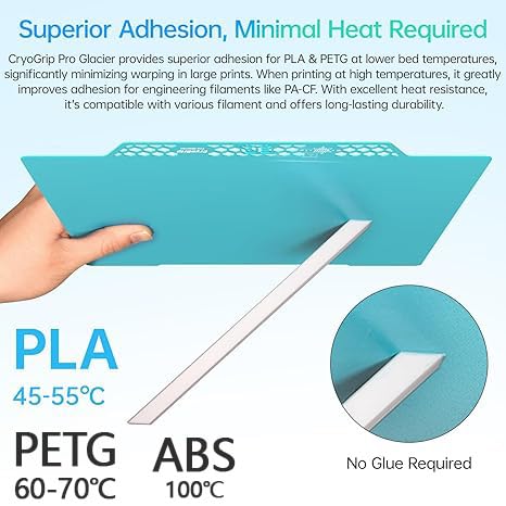 BIQU Cryogrip Pro Glacier for Prusa MK4/MK3/MK3S 3D Printer 254.5x241.5MM Panda Build Plate Double Sided Fine Textured Plate High Adhesion Heated Bed Upgrade Removable Easy Clean Spring Steel Sheet - style: Glacier(Prusa MK4/MK3/MK3S)