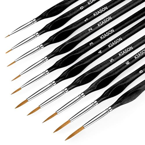 10PC Miniature Paint Brush for Fine Detailing,Small Painting Brushes Set for Art, Crafts, Acrylic, Watercolor, Oil, Model, Face, 40k & Paint by Number, Figurine (Black) - color: Black, size: 10