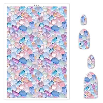 Polymer Clay Transfer Paper, 10 Pcs Water Droplet Stone Pattern Shape Water Soluble Transfer Sheet for Polymer Clay Earrings Jewelry Making Disposable Stickers DIY Crafts 5.82X3.93 inch - color: Water Droplet Stone