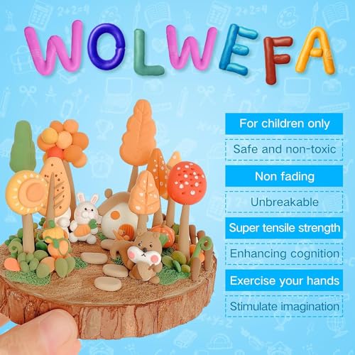 Air Dry Clay, 12 Packs Molding Clay, Soft Modeling Clay for Kids, Age 3-12, Air Dry Clay for Adults, Light Weight, Perfect Clay for Crafts, Dark Blue - color: Blue