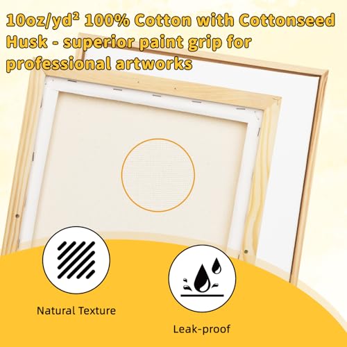 4 Pack 11 x 14 inch Floater Frame Canvas –Gallery Wrapped Canvas Set | 100% Cotton & Cottonseed Husk, Triple Primed, No Bleed, Warp Resistant for Oil and Acrylic – Ready to Hang, No Drill Needed - color: Light Brown, size: 4pk-11x14 in