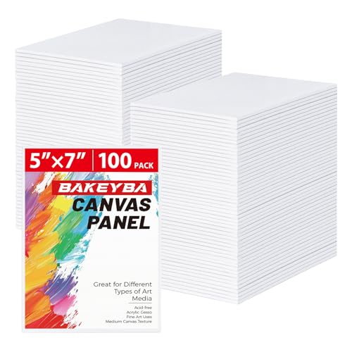 100 Pack 5x7 Inch Small Painting Canvas Boards for Kids Blank Canvas Panels White 100% Cotton for Acrylics Oil Watercolor Tempera Paints Art Class Supplies - size: 5"x7"- 100pcs