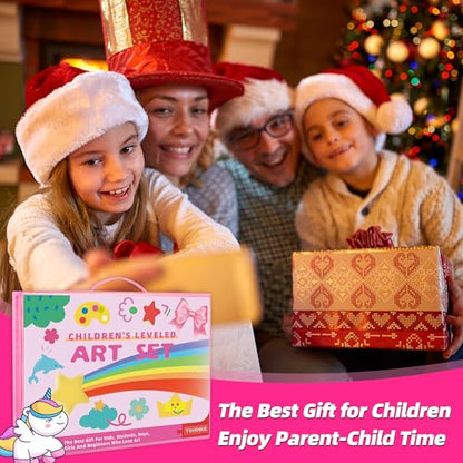 Art Supplies 332 Piece Drawing Art Kit Gifts for Girls Boys Kids Teens Gifts Art Set Case with Double Sided Trifold Easel, Stickers, Sketch Paper, Coloring Book, Pastels, Crayons, Pencils (Pink) - color: Pink