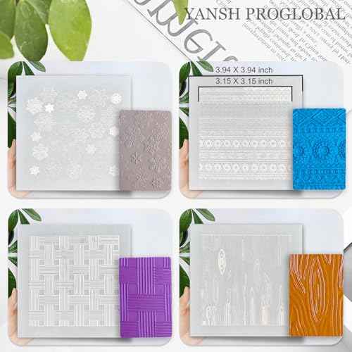 12 Pcs Polymer Clay Texture Sheets, Silicone Texture Mats, Clay Tools | Boho, Floral, Mandala & Botanical Designs, Soft Silicone, Crisp Texture Imprints, Flexible Pattern Transfer