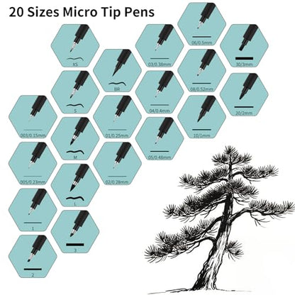30 micro fineliner pens, no bleed waterproof pens drawing sketch art, archival ink artist set outline gift - color: black-30