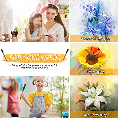 Meanplan 6 Pcs Flat Paint Brushes Bulk 1 Inch Paint Brushes for Acrylic Painting Watercolor Acrylic Synthetic Nylon Craft Artist Brush for Oil Fine Crafts Face Body Art Painting(6 Pcs)