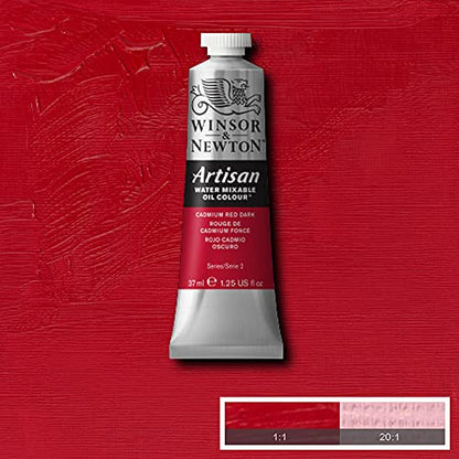 Winsor & Newton Artisan Water Mixable Oil Colour, 1.25-oz (37ml), Cadmium Red Dark - color: Cadmium Red Dark, style: 1.25-oz