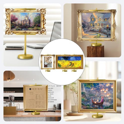 Photo Frame Tabletop Easel Stand-Heavy Duty Tabletop Display Easel, French Style Gold Easel Stand,Picture Frame Stand for Wedding/Art/Photos,Picture Easels (Gold, 28inch) - color: Gold, size: 28inch