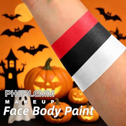 Black White Red Face Paint Sticks Waterproof Eye Black Smooth Smudge-proof Body Paint High Pigment for Sports Event Halloween SFX Makeup Vampire Devil Demon and Dramatic Effect Looks - color: Black White Red