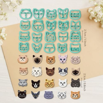 ORIGACH 20 Pcs Small Stud Cute Cat Polymer Clay Cutters Set Earring Clay Cutter DIY Craft Supplies for Earring and Jewelry Making - style: Cat