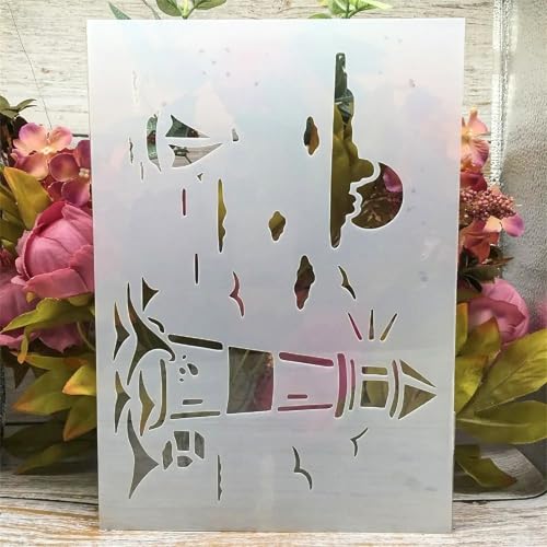 TIAMECH A4 Reusable Lighthouse Sea Sail Stencil for Painting | Beach Sunrise Layering Template, DIY Wall Art, Wood Furniture, Scrapbook & Crafts (8.3x11.7inch) - style: Lighthouse Sea Sail