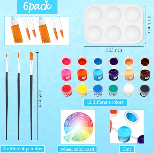 6 Pack Pre Drawn Canvas for Painting Pre Printed Canvas Kit 8 x 10 Inch Stretched Cotton Paint and Sip Set for Adults Couple Party Graduation Summer Date Night(Colorful Hawaii) - style: Colorful Hawaii
