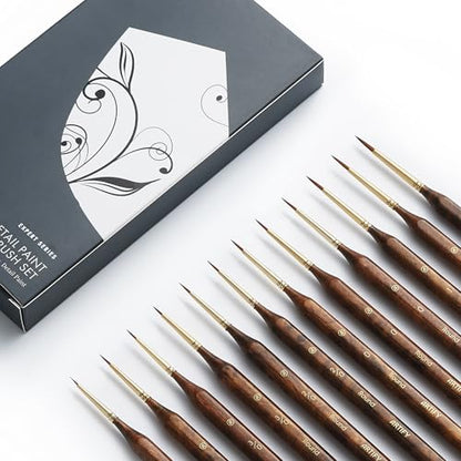 Artify Miniature Paint Brushes Set, 12pcs Fine Detail Brushes with Repeated Sizes, Precision Brushes for Miniature Painting, Models, Figurines & Crafts - style: 12Pcs