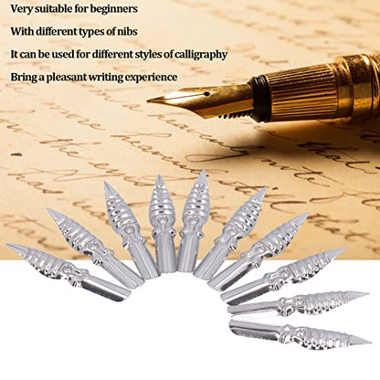 Pssopp 10PCS Calligraphy Pen Nib Oblique Calligraphy Dip Pen Set Comic Pen Nib Replacement Nibs for Writing Painting Signing[B5*10] Pens - color: B5*10