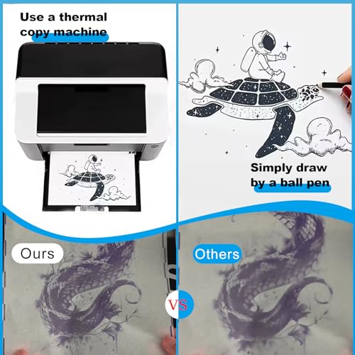 Emalla Tattoo Transfer Paper 200 Sheets, Thermal Stencil Paper for Tattooing A4 Professional Tracing with Crisp Transfer 4 Layer Stencil Paper 8.27" x 12" Tattoo Supplies for Studios & Beginners - size: 200pcs