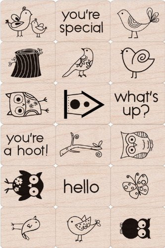 Hero Arts LP134 Ink 'n' Stamp Wood Sets, Birds and Branches - color: Birds and Branches