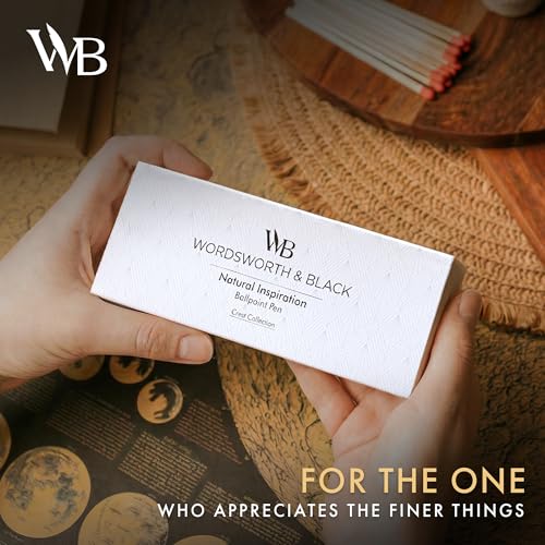Wordsworth and Black Ballpoint Pen Set - Stunning Luxury Pen Bamboo Violetwood Gold Finish, Refillable, Best Ball Pen for Men & Women, Black Ink Refill, Elegant, Point Pen - color: Violet Wood