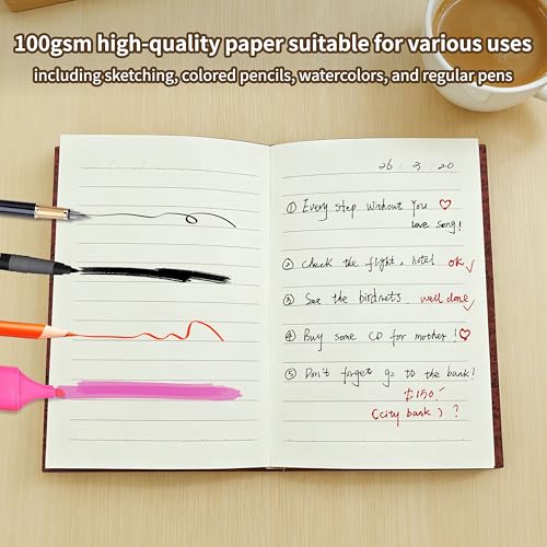 Mlife A6 Small Notebook,Lined Pocket Notebook Hardcover,Journaling Notebooks,192 Pages,100 GSM paper,3.74''* 5.5'',Mini Journal for Women and Man - color: D, size: A6 Lined