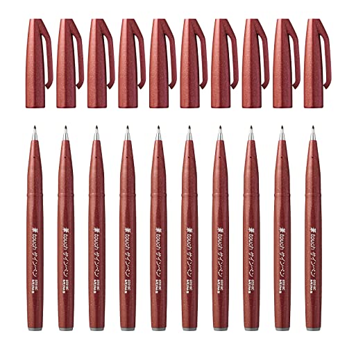 Pentel Brush Sign Pen - Brown (Pack of 10) - color: Brown