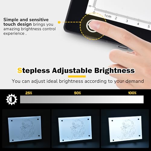Yescom Portable A4 LED Light Pad with USB Power 14"x10" LED Light Box for Tracing Light Pad Dimmable for Art Diamond Painting Light Board Drawing Sketching Tattoo Animation