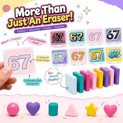 8 Pack Kneaded Erasers with Individual Storage Cases, Large Size Moldable Kneadable Erasers for Artists, 67 Theme Graphic Art, Supplies for Sketching, Drawing, Charcoal & Graphite (Style 1) - style: Style 1