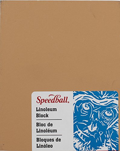 Speedball 4307 Premium Mounted Linoleum Block – Fine, Flat Surface for Easy Carving, Smoky Tan, 4 x 5 Inches (410856) - size: 4 x 5 Inches