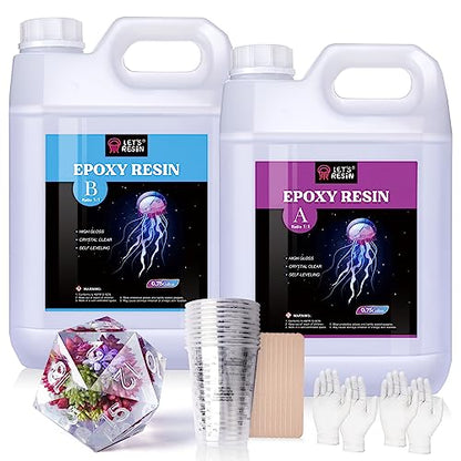 LET'S RESIN Bundle Set of 140oz Silicone Mold Making Kit and 1.5 Gallon Epoxy Resin