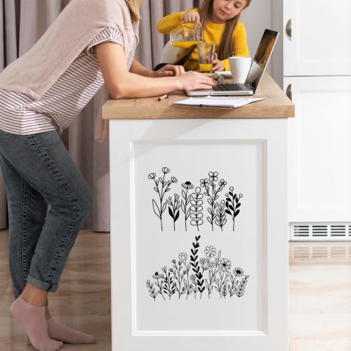 Large Floral Stencils for Painting on Crafts Wood Wall Reusable Templates - style: Floral plants