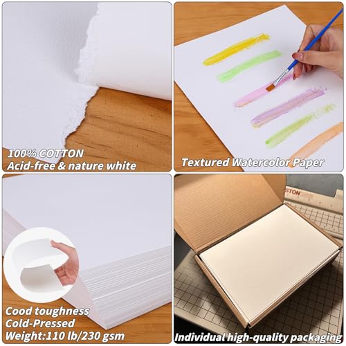 150 Sheets Cotton Watercolor Paper Pad-230GSM Art Paper-9 x 12 inch Painting & Craft Paper, Finger Paints, Watercolor, Tempera, Drawing, Art Room & Home School Crafts - style: 9x12in-110LB/230GSM