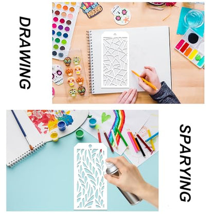 14 Pieces for Crafts Stencils Texture Stencils for Painting Reusable Art Deco Stencil for Home Cake Decorating DIY Art Crafts - size: Stencils