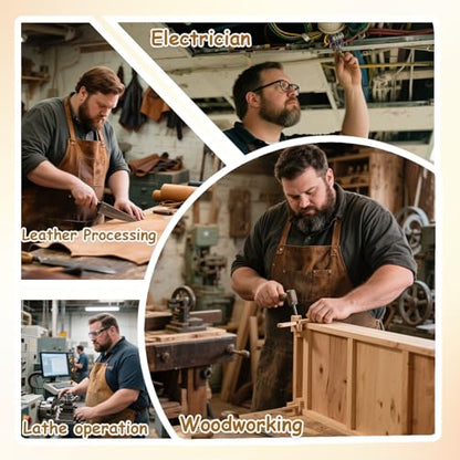Urby Big and Tall Plus Size Work Apron: Flame Resistant Leather Welding Apron, Wood and Workshop Canvas. Butcher Rubber. - style: Plus Size: Waxed Canvas