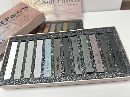 12-Pack Gray Tone Soft Pastel Sticks - Square Water-Soluble Artist Chalks with High Pigment for Sketching, Drawing & Illustration (Perfect for Artists, Beginners & Hobbyists) (Grey) - color: Grey