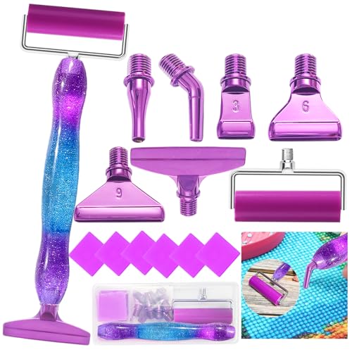 Diamond Art Pens Tools Diamond Painting Accessories Kits with Screw Metal Tip Roller Diamond Painting Pen Bead Dot Drill Pens for Diamond Art Craft Nail - color: Purple