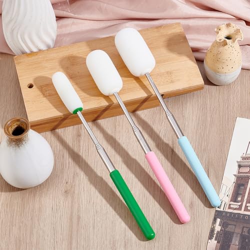 UNICRAFTALE 3Pcs 3 Styles Telescoping Sponge Stick Retractable Pottery Sponge Stick for Pottery with Long Handle Pottery Tool for Removing Excess Water from Tall and Narrow Pottery