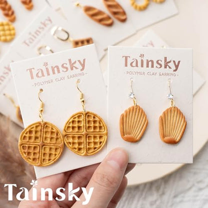 TAINSKY 16-Shape Bread Clay Cutters for Earrings & Snacks, Polymer Jewelry Design