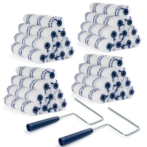 40Pcs 6 Inch Paint Rollers, Microfiber Paint Roller Covers with Rooversller Frame, Mini Paint Rollers for Wall House Painting, Small Paint Roller Covers for All Paints & DIY Craft Use - size: 6 Inch Paint Roller Kit, 40 Pack