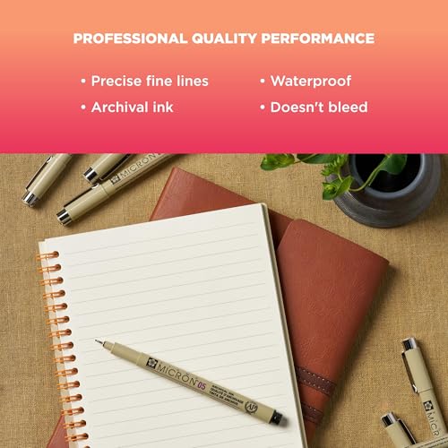 SAKURA Pigma Micron Fineliner Pens, 003 Tip Size, Archival Black Ink, 6PK 50033 - style: 003 Tip