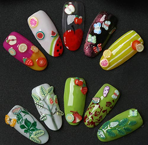 3000 PCS Polymer Fruit Slices Nail Art Slice for DIY 3D Polymer Slices Making for Nail Art（Leaves Slices - color: Leaves