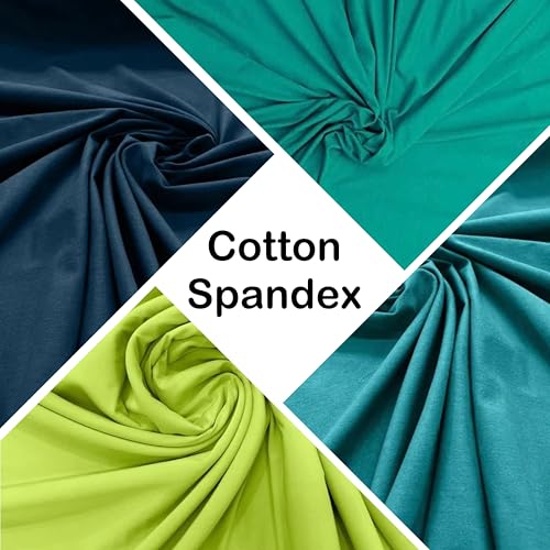 Cotton Spandex Jersey Fabric - 4 Way Stretch - 60" Width Sold by The Yard - Ideal for T-Shirts, Dresses, Athleticwear Apparel (Black, 4 Yards) - color: Black, size: 4 Yards