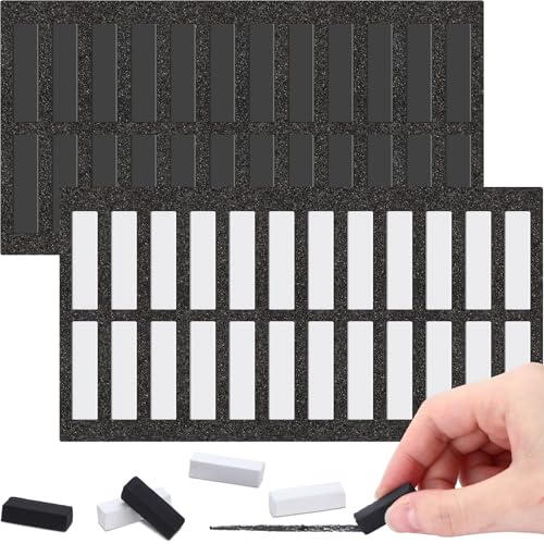 Watersay 48 Pcs Soft Chalk Pastels Set Soft Pastel for Artists Square Sketch Chalk Non-toxic Artist Pastel Sticks for Professional Artists Students and Art Lovers(White,Black,30×8×8mm) - color: White,Black, size: 1 Count (Pack of 48)