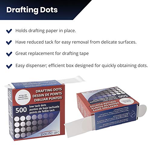 Pacific Arc Professional Blank Drafting Dots 7/8", Roll of 500 Dots per Box