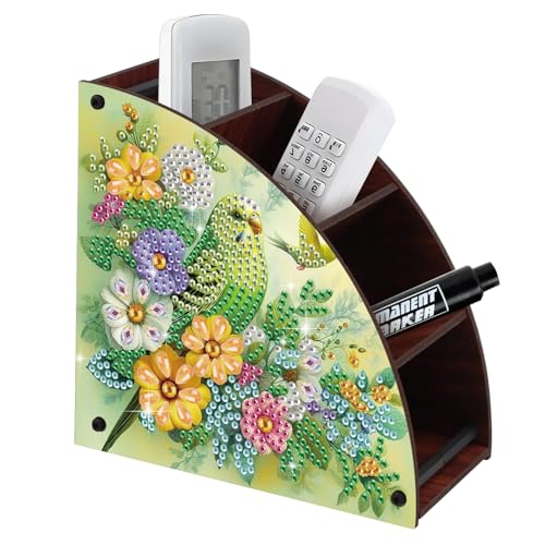 Diamond Painting Kits Organizer Box, Diamond Art Green Parrot DIY Special Shape Crystal Rhinestones Partial Mosaic Handmade Making Kit Organizer Box, Home Dining Living Room Tabletop Decoration - color: Green Parrot